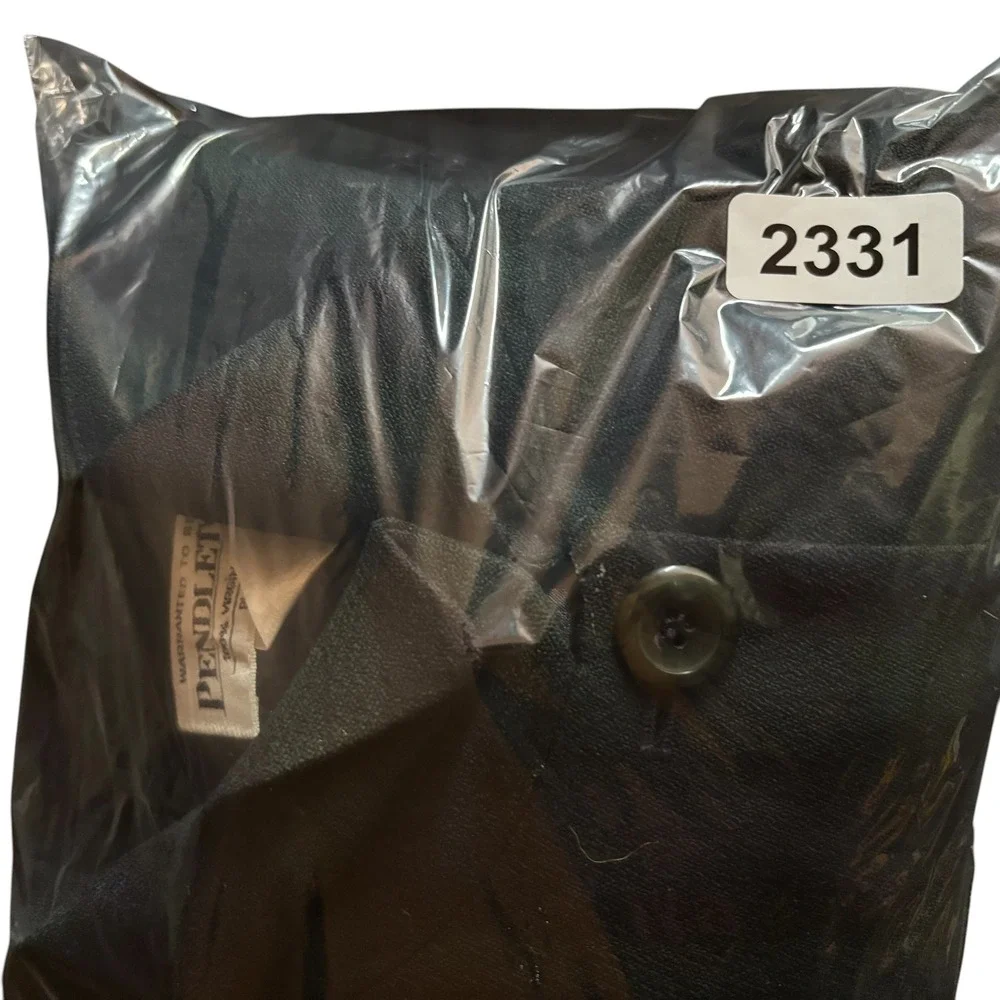 VTG Pendleton 100% Virgin Wool Plaid Jacket Blazer 14W Navy Green USA Made - Picture 10 of 10